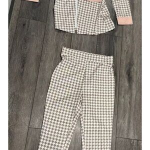 Stunning NEW 2 Piece Pink, Brown & White Pants